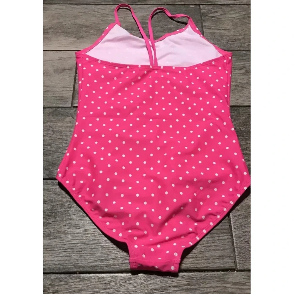 NWOT Youth Kanu Surf Girls‎ Mahina One Piece Swimsuit Pink White  Size 14
